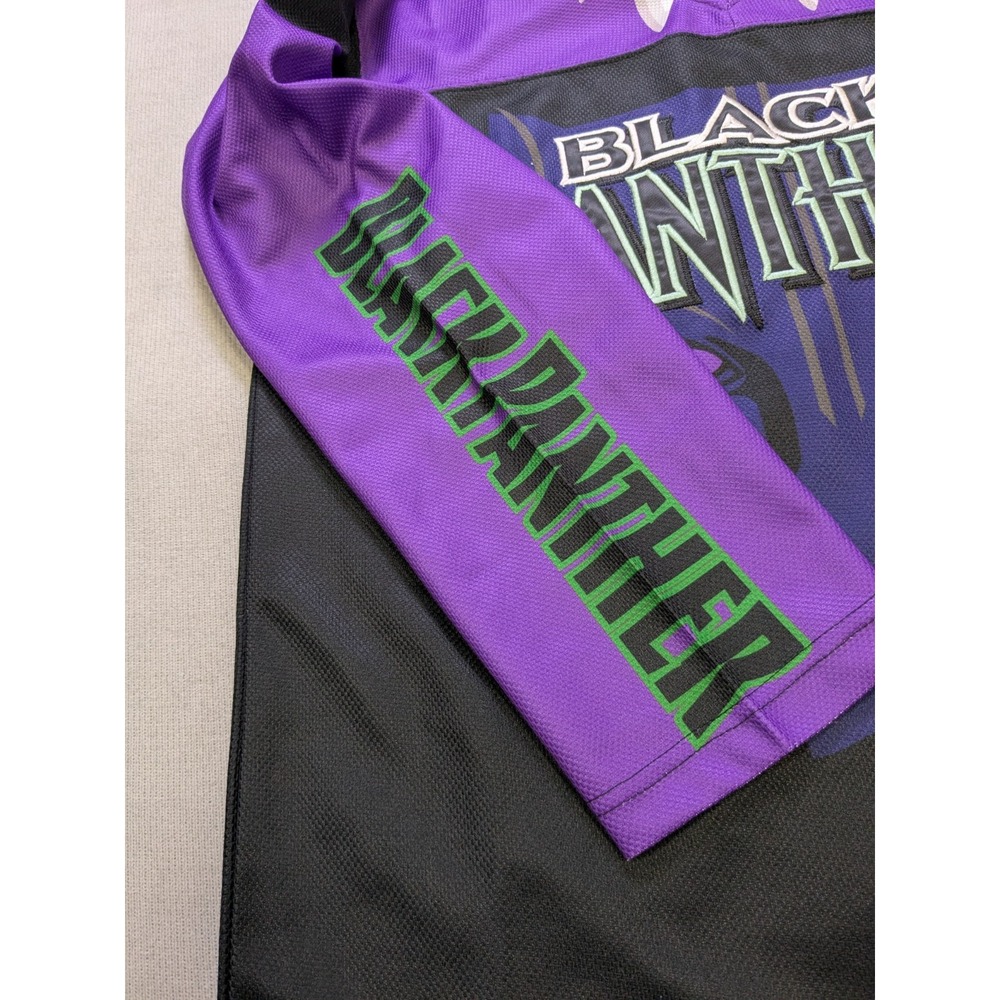 Black Panther Jersey Mens Small Black Purple Headgear Classics Hockey Wakanda - Picture 10 of 16